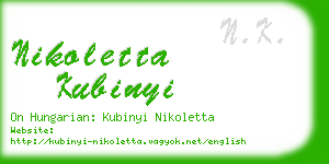 nikoletta kubinyi business card